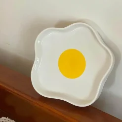 Elegance at the Table Küche & Esszimmer-Spiegelei-Keramikteller - Lustiges Frühstücksgericht