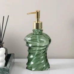 The Bath Nook Badezimmer-Spiral Glass Soap Dispenser - Decorative Bathroom Accessory