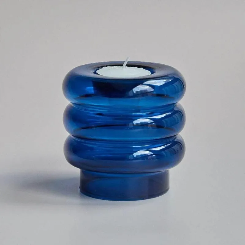 The Gilded Nest Wohndeko-Spiralförmiger Kerzenhalter aus Doppelglas – eleganter Akzent für die Inneneinrichtung