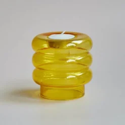 The Gilded Nest Wohndeko-Spiralförmiger Kerzenhalter aus Doppelglas – eleganter Akzent für die Inneneinrichtung