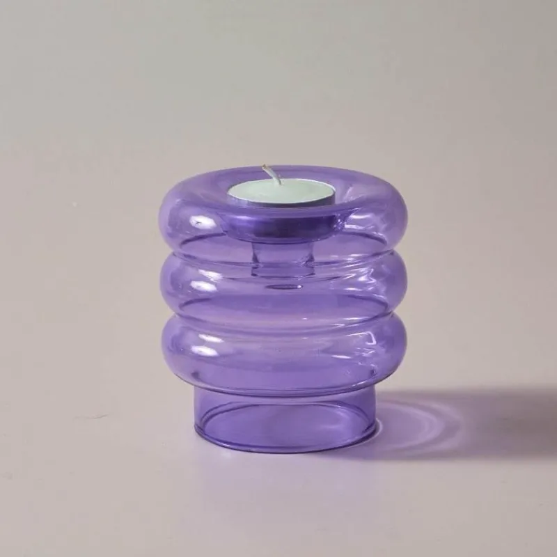 The Gilded Nest Wohndeko-Spiralförmiger Kerzenhalter aus Doppelglas – eleganter Akzent für die Inneneinrichtung