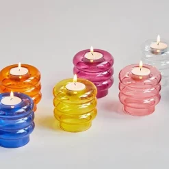 The Gilded Nest Wohndeko-Spiralförmiger Kerzenhalter aus Doppelglas – eleganter Akzent für die Inneneinrichtung