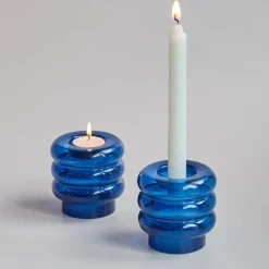 The Gilded Nest Wohndeko-Spiralförmiger Kerzenhalter aus Doppelglas – eleganter Akzent für die Inneneinrichtung