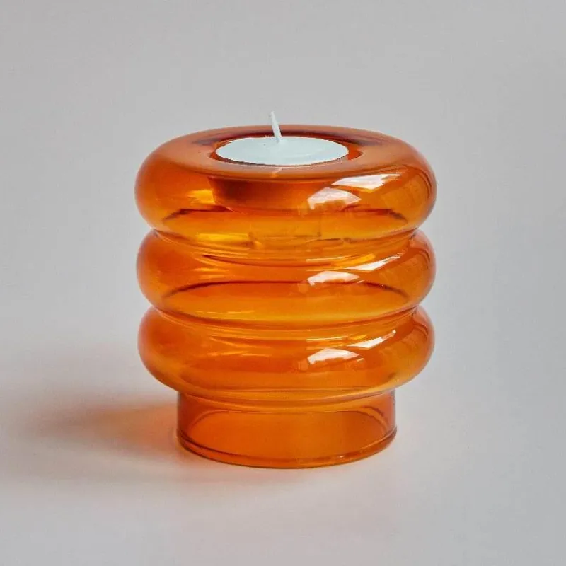 The Gilded Nest Wohndeko-Spiralförmiger Kerzenhalter aus Doppelglas – eleganter Akzent für die Inneneinrichtung