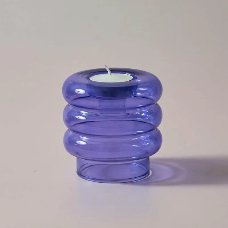 The Gilded Nest Wohndeko-Spiralförmiger Kerzenhalter aus Doppelglas – eleganter Akzent für die Inneneinrichtung