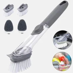 Deco Küche & Esszimmer-Spülbürste mit Flüssigkeitsspender – 2-in-1-Küchenreinigungswerkzeug