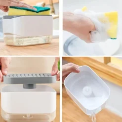 Space Savvy Küche & Esszimmer-Spülmittel-Set mit Druckspender – Einfache Seifenpumpe für die Küche
