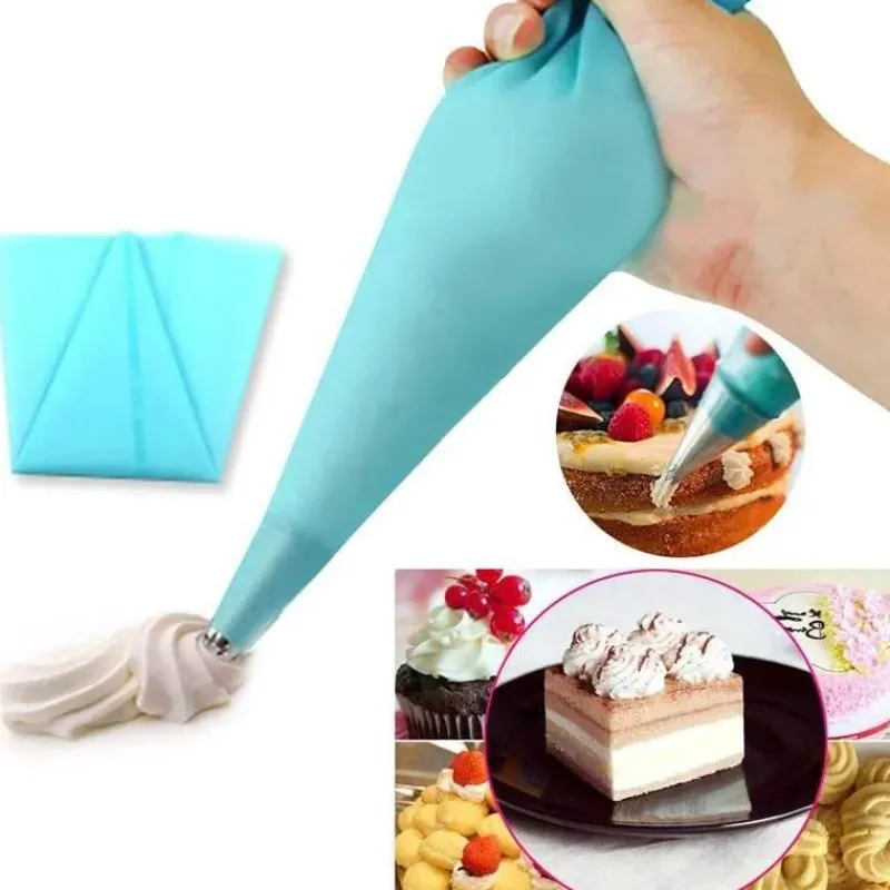 Tom Küche & Esszimmer-Spritzbeutel-Tüllenset aus Silikon – 8-teiliges Kuchendekorationsset