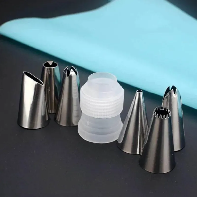 Tom Küche & Esszimmer-Spritzbeutel-Tüllenset aus Silikon – 8-teiliges Kuchendekorationsset