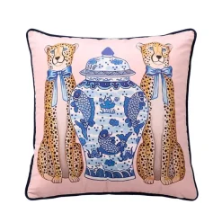 Pillow Haven Bettzeug-Staffordshire Hund Kissenbezug - Chinoiserie Dekokissen