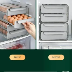 Space Savvy Küche & Esszimmer-Stapelbare Eieraufbewahrungsbox mit großem Fassungsvermögen – Organizer