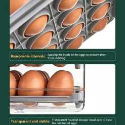 Space Savvy Küche & Esszimmer-Stapelbare Eieraufbewahrungsbox mit großem Fassungsvermögen – Organizer