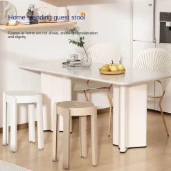 Cozy Living Wohndeko|Möbel-Stapelbare Esszimmerhocker im nordischen Stil – moderne, platzsparende Stühle