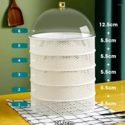 Space Savvy Küche & Esszimmer-Stapelbare mehrschichtige Lebensmittelabdeckung - Schutz für die Lebensmittelaufbewahrung