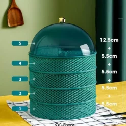 Space Savvy Küche & Esszimmer-Stapelbare mehrschichtige Lebensmittelabdeckung - Schutz für die Lebensmittelaufbewahrung