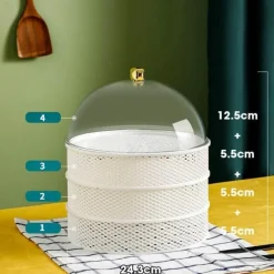 Space Savvy Küche & Esszimmer-Stapelbare mehrschichtige Lebensmittelabdeckung - Schutz für die Lebensmittelaufbewahrung