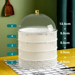 Space Savvy Küche & Esszimmer-Stapelbare mehrschichtige Lebensmittelabdeckung - Schutz für die Lebensmittelaufbewahrung