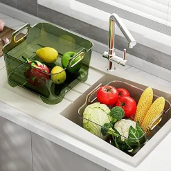 The Culinary Kit Küche & Esszimmer-Stapelbarer Gemüsewaschkorb - Abtropfgestell für frische Produkte