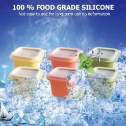 The Cozy Mug Küche & Esszimmer-Stapelbares Eiswürfelbereiter-Set – Gefrierschale aus Silikon für einfache Eiswürfel