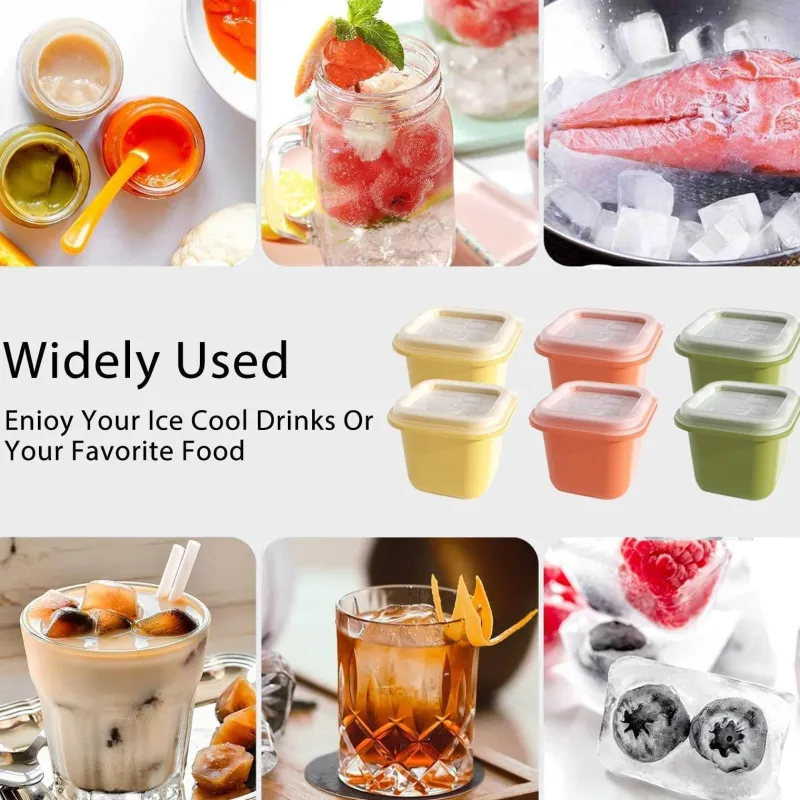 The Cozy Mug Küche & Esszimmer-Stapelbares Eiswürfelbereiter-Set – Gefrierschale aus Silikon für einfache Eiswürfel