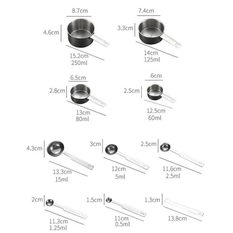 Deco Küche & Esszimmer-Stapelbares Messlöffel-Set – Premium-Küchenutensilien