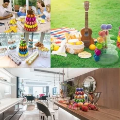 Tom Küche & Esszimmer-64-stöckiger Macaron-Turmständer – Elegante Tortenpräsentation für Hochzeiten und Veranstaltungen