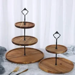 Tom Küche & Esszimmer-23-stöckiger Tortenständer aus Holz – Elegantes Dessert-Präsentationsregal