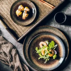 Elegance at the Table Küche & Esszimmer-Steakteller-Set aus Keramik – elegantes Serviertablett im Western-Stil für Mahlzeiten