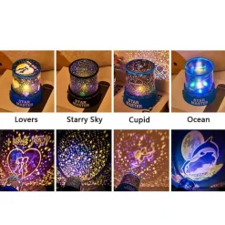 Bright Accents Beleuchtung-Sternenhimmel-Projektorlampe – rotierendes Nachtlicht für eine verträumte Atmosphäre