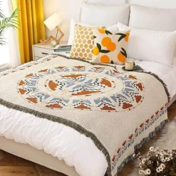 Snug u0026 Soft Bettzeug-Strickdecke mit Blumen und Vögeln – Moderne Winterdecke