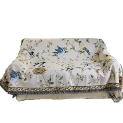Snug u0026 Soft Bettzeug-Strickdecke mit Blumen und Vögeln – Moderne Winterdecke