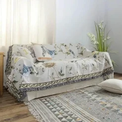 Snug u0026 Soft Bettzeug-Strickdecke mit Blumen und Vögeln – Moderne Winterdecke