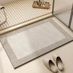 Soft Steps Badezimmer-Striped Diatom Bath Mat - Absorbent Non-Slip Bathroom Rug