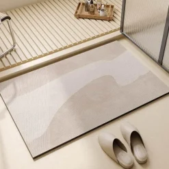 Soft Steps Badezimmer-Striped Diatom Bath Mat - Absorbent Non-Slip Bathroom Rug