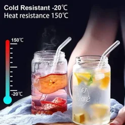 Plates u0026 More Küche & Esszimmer-Strohhalm-Set aus Borosilikatglas – wiederverwendbare Strohhalme für Smoothies und Cocktails