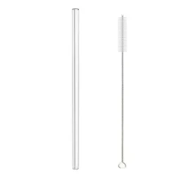 Plates u0026 More Küche & Esszimmer-Strohhalm-Set aus Borosilikatglas – wiederverwendbare Strohhalme für Smoothies und Cocktails