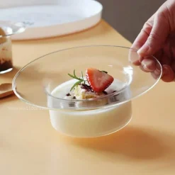 Plates u0026 More Küche & Esszimmer-Strohhut-Glasschale – Süße Dessert- und Obst-Servierschale