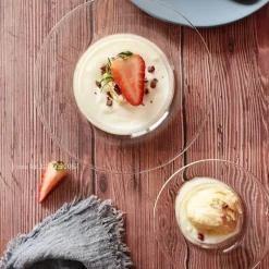 Plates u0026 More Küche & Esszimmer-Strohhut-Glasschale – Süße Dessert- und Obst-Servierschale