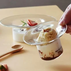 Plates u0026 More Küche & Esszimmer-Strohhut-Glasschale – Süße Dessert- und Obst-Servierschale