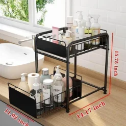 The Decor Haven Küche & Esszimmer-2-stufiger Küchen-Organizer – Ausziehbare Schubladen