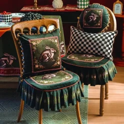 Pillow Haven Bettzeug-Stuhllehnenbezug im Retro-Stil mit Kaninchenmotiv – Stilvolles Esszimmerdekor