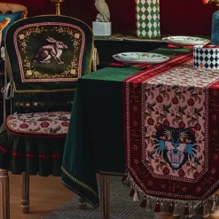 Pillow Haven Bettzeug-Stuhllehnenbezug im Retro-Stil mit Kaninchenmotiv – Stilvolles Esszimmerdekor