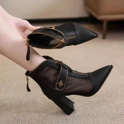 Damen Wilderness Haven Damenschuhe-Stylische Mesh-Stiefeletten für Damen – Heel Breeze Design