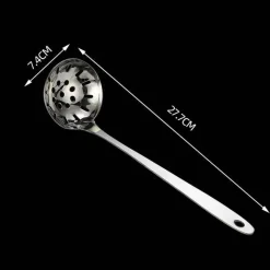 Tom Küche & Esszimmer-Suppenkelle aus Edelstahl mit langem Griff, Sieb – langlebiges Küchenutensil