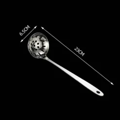 Tom Küche & Esszimmer-Suppenkelle aus Edelstahl mit langem Griff, Sieb – langlebiges Küchenutensil