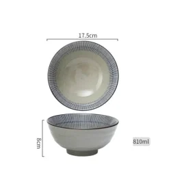 Elegance at the Table Küche & Esszimmer-Suppenschüssel-Set aus Keramik – große Retro-Schüssel mit Löffel und Essstäbchen