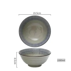 Elegance at the Table Küche & Esszimmer-Suppenschüssel-Set aus Keramik – große Retro-Schüssel mit Löffel und Essstäbchen