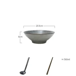 Elegance at the Table Küche & Esszimmer-Suppenschüssel-Set aus Keramik – große Retro-Schüssel mit Löffel und Essstäbchen