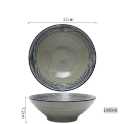 Elegance at the Table Küche & Esszimmer-Suppenschüssel-Set aus Keramik – große Retro-Schüssel mit Löffel und Essstäbchen