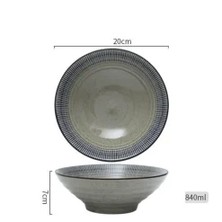 Elegance at the Table Küche & Esszimmer-Suppenschüssel-Set aus Keramik – große Retro-Schüssel mit Löffel und Essstäbchen